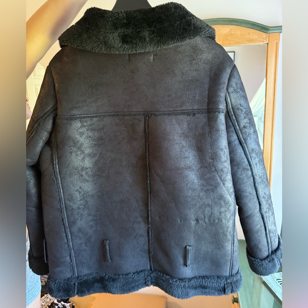 Black Shearling Jacket - image 2